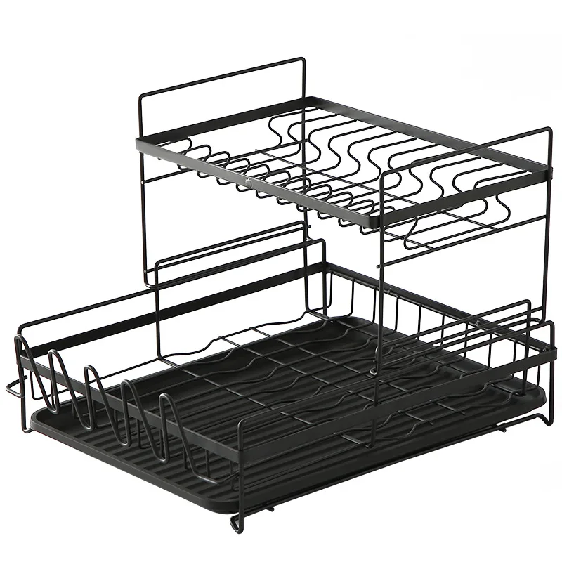 

Hot New Products  Black Stainless Steel Non-Folding Dish Drainer Drying Rack, Black,white