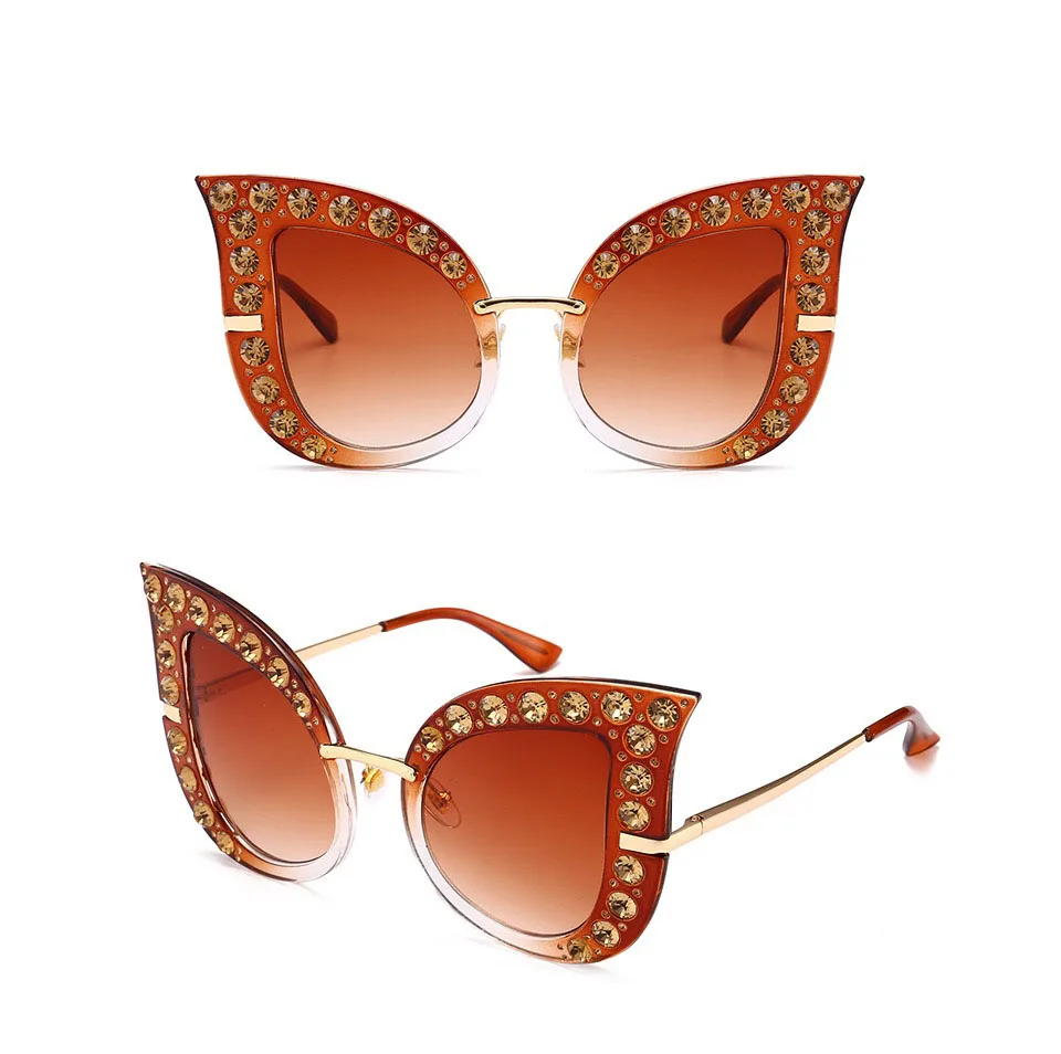 

Designer cat eye full diamond sunglasses ladies sunglasses, 4 colors