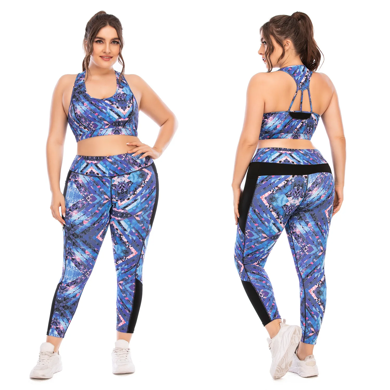 

2021 New Arrivals Tiktolk Leggings Sexy Yoga Sports Bra Plus Size Fitness Yoga Sets Women Summer Set, As the picture show