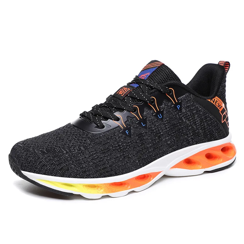 

Factory latest Breathable footwear black for male sports men shoes casual sneakers, Blue/black orange/black sky-blue