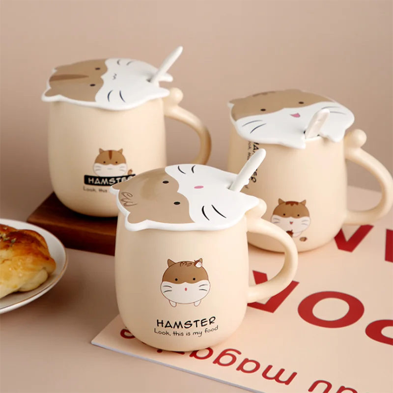 

UCHOME High quality ceramic cute mug with lid, Many colors can be choosed