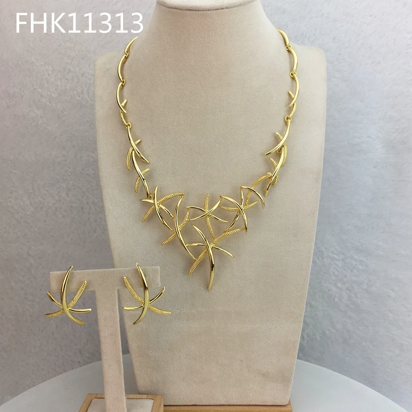 

Yuminglai Fancy Jewelry Italian Gold Plated Jewelry Sets for Women FHK11313, Gold/gold with silver