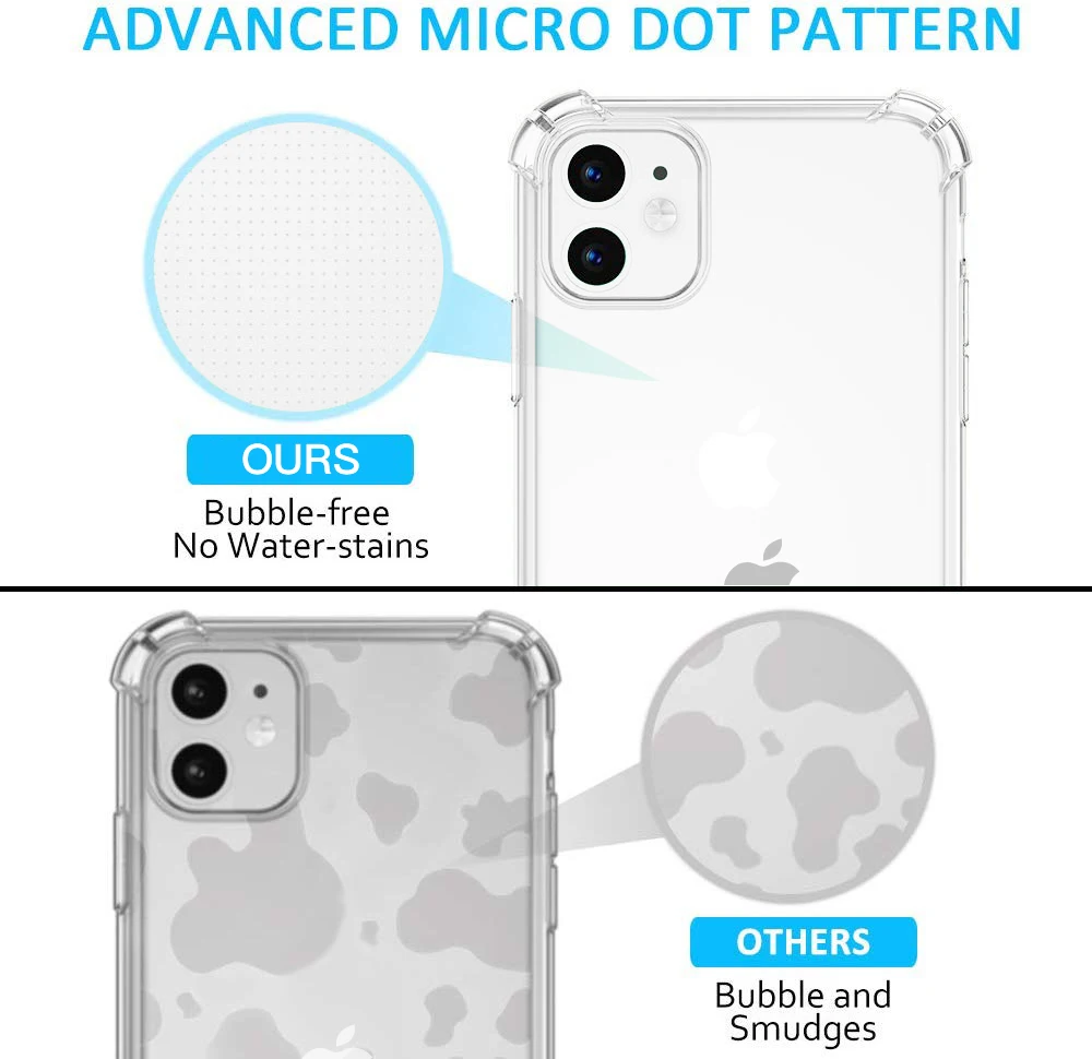 
For Iphone 12 Case,Transparent Crystal Clear Shockproof Tpu Bumper Phone Case Back Cover For Iphone 12 Pro Max Fundas De Celular 