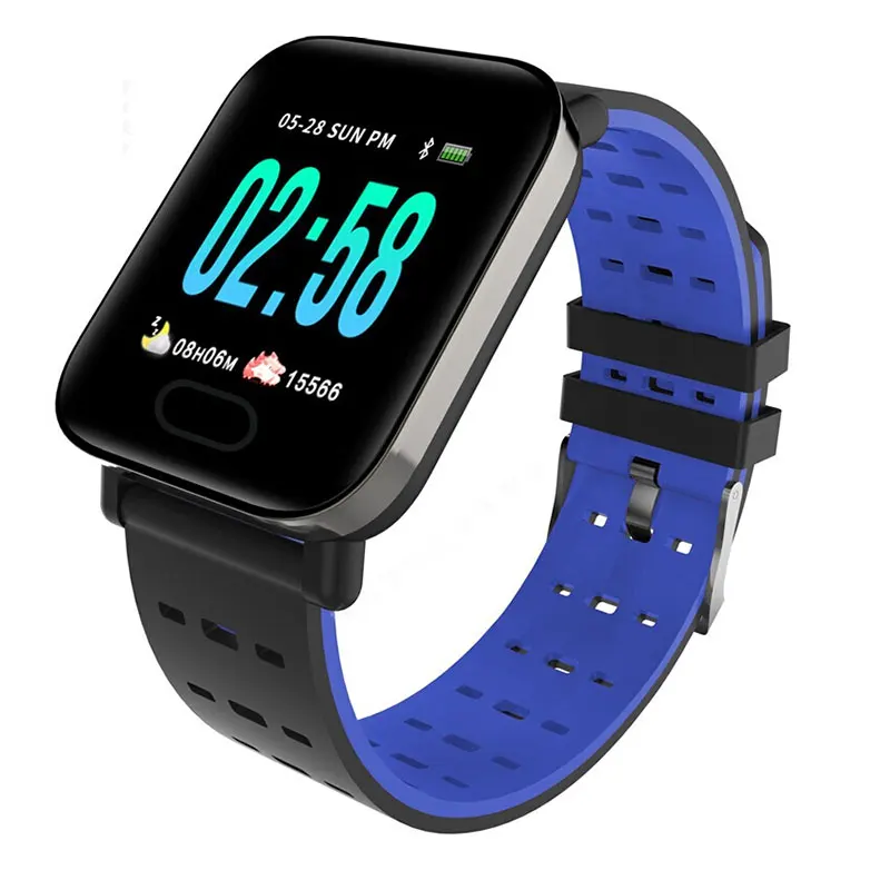 

2020 amazon best seller colorful screen BT 4.0 blood pressure heart rate fitness sport oem A6 smartwatch smart bracelet