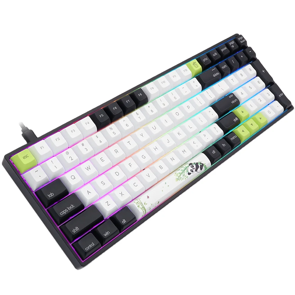 

SK96 Gateron optical switch 90% wired colorful RGB 96keys PBT keycaps mechanical gaming keyboard, Black/ white