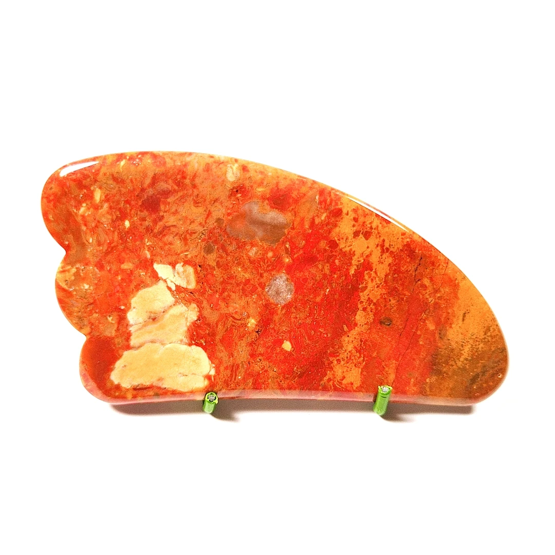 

Good Supplier Hot selling massager guasha tool claw shape Mookaite Jasper natural guasha boards craping jade