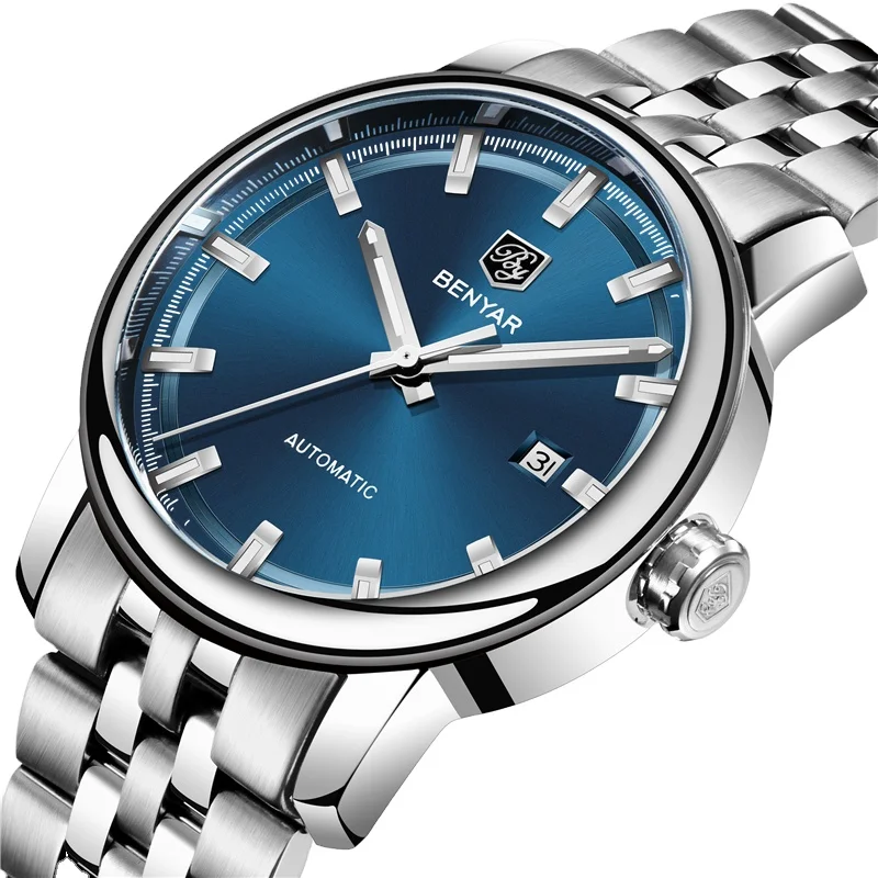 

2020 BENYAR Luminous Men Brand Watch Fashion Luxury Wristwatch Waterproof Semi-automatic Mechanical Watch Sport Casual Watches, Shown