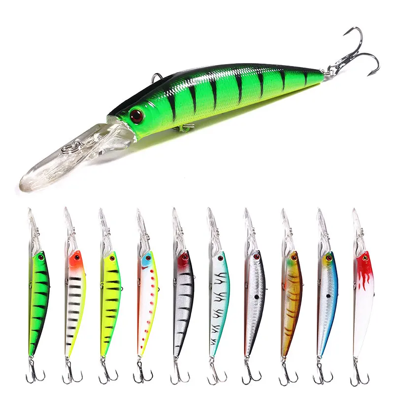 14.5CM 14.7G Peche 10 colors Minnow Luminous Baits Pesca Wobbler Lure Fishing Tackle Carp Fishing Lures
