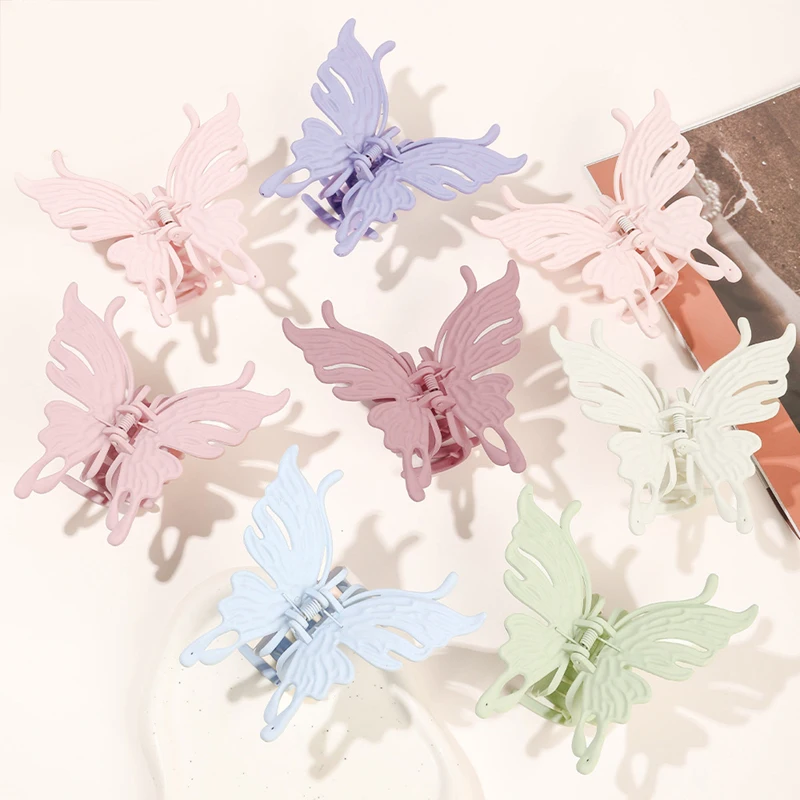 

Large Matte Butterfly Claw Hair Clip Frosted Linen Hair Bows Clips 10.5cm Acrylic Big Shark Haarklammer