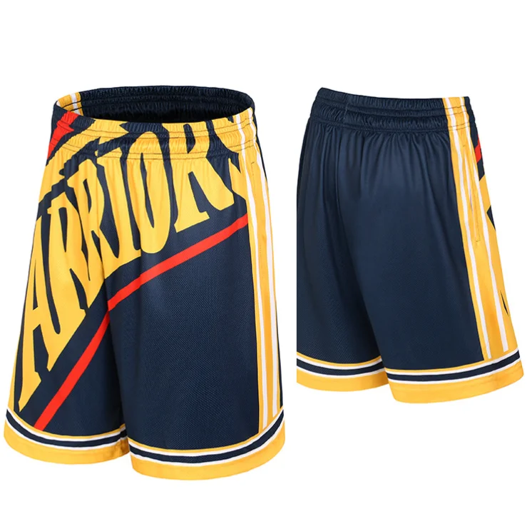 

Retro basketball Laker Warriors 76er Raptors Celtics Magic men breathable hip hop street sportswear casual five-cent shorts, Picture