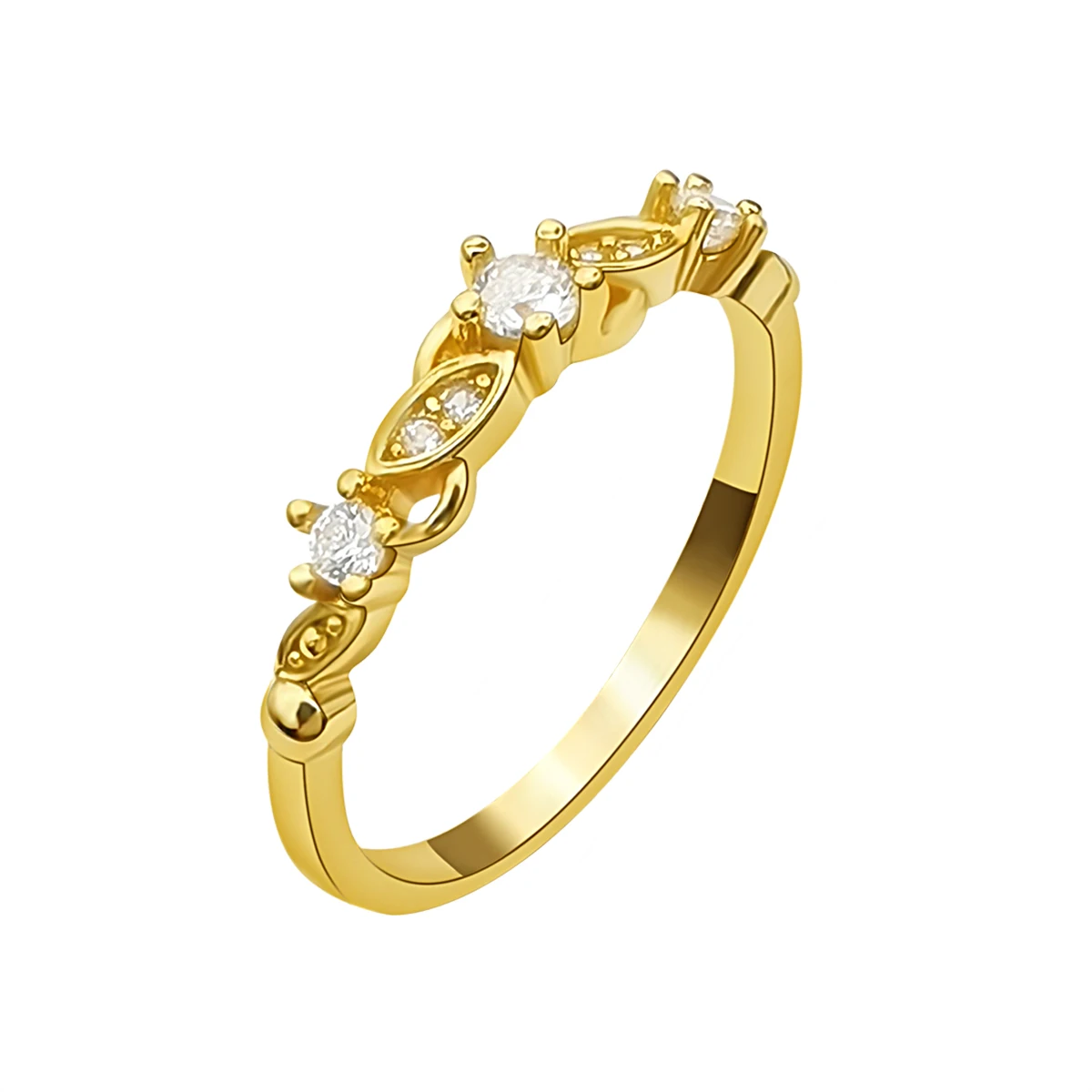 

14kt Solid Gold Ring Classic Round Shape 14K Genuine Gold Cubic Zircon Diamond Ring Women Jewelry wholesale