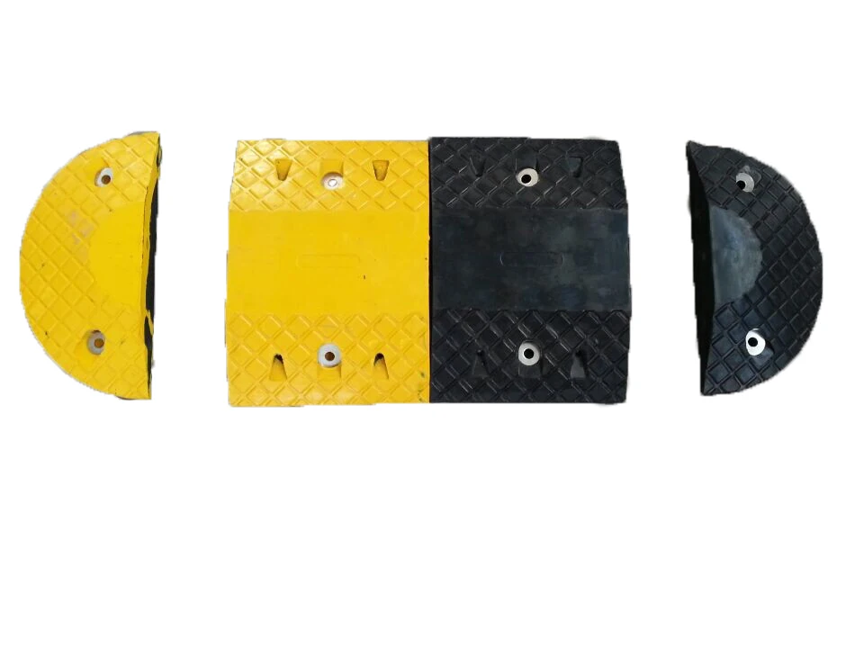 SC-SH16  220*400*70mm yellow black speed humps road bump End Caps   for  Roadway saftey