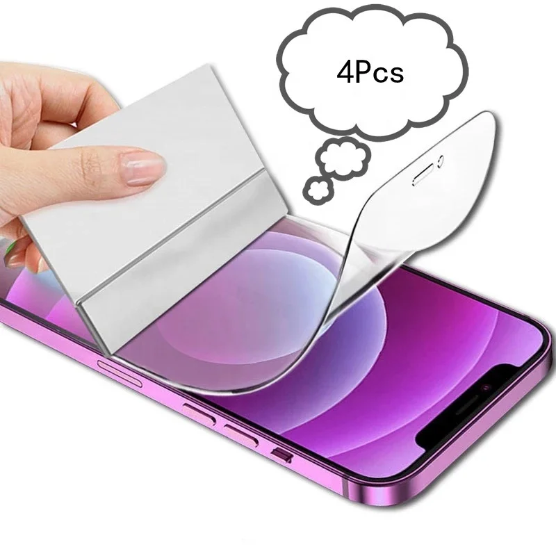

4pcs pack hot sale protectors Full Cover Hydrogel Front Film Cellphone Screen Protector For iPhone X XR XS MAX 13 11 12 Pro Max