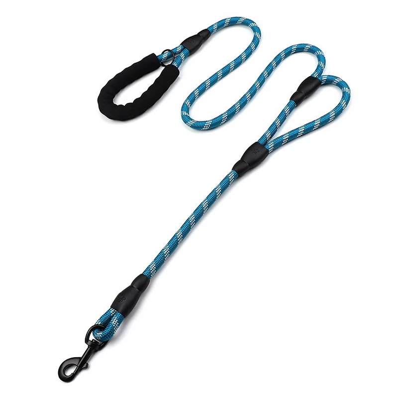 Dual Handle Dog Training Walking Leash Reflective Nylon Braided