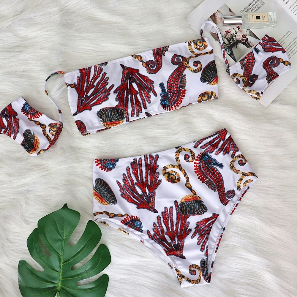 

B24670A Hot style bikini printed two-piece swimsuit sexy high-waisted swimsuit, Picture