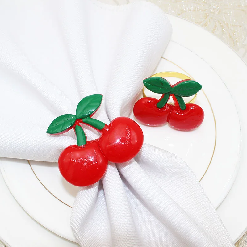 

Cherry Napkin Rings Decorate Your Table in Christmas Thanksgiving Birthday Party Wedding Friends Dinner Business Banquet HWW52