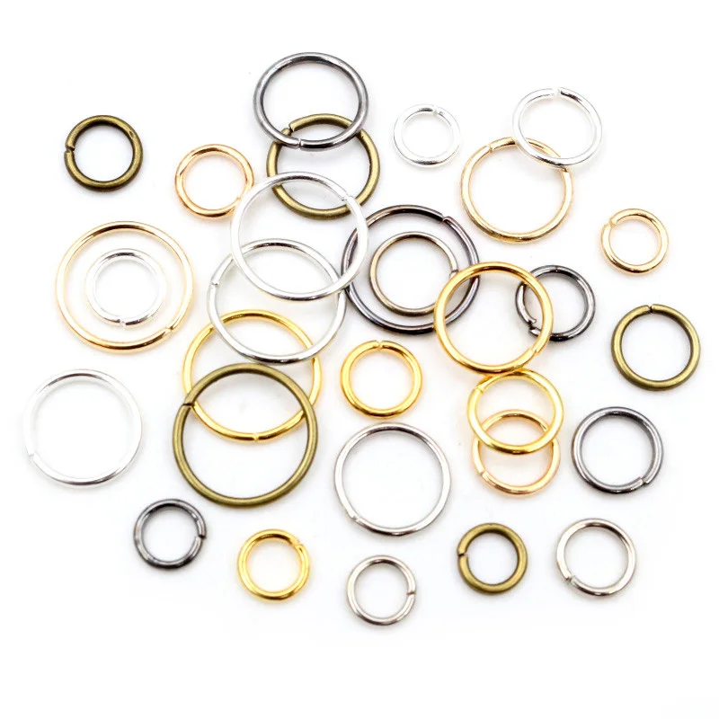 

200pcs 1.0mm Thick 6/7/8/10/12 mm Jump Rings Split Rings Connectors For Diy Jewelry Finding Making Accessories Supplies