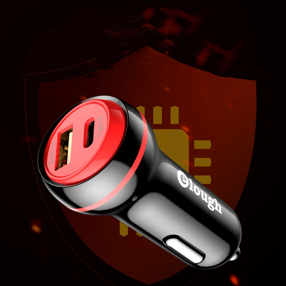 

High quality Car Charging Accessories usb car mobile charger pd QC3.0 car charger station for type-c, Red