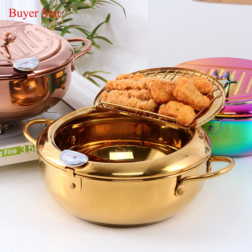 

Commercial Cookware Chicken Chips Stainless Steel Deep Fryer Pots with Oil Filter