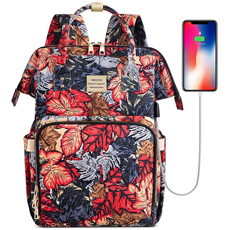 

Amazon Hot Sale Custom Mommy Backpacks Water-Resistant Nappy Bag Diaper Bag Mommy Baby Backpack With USB Port