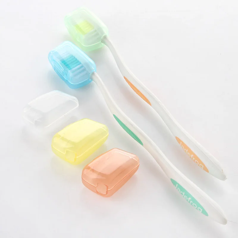 

5pcs Portable Toothbrush Case Travel Portable Washing Toothbrush Box Toothbrush Head Cover, As photo
