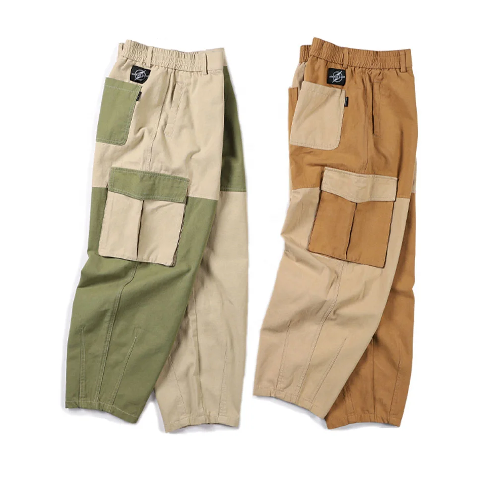 

Hot Sale Multi-Pockets Patchwork Mens Cargo Harem Pants Cargo Baggy Trousers