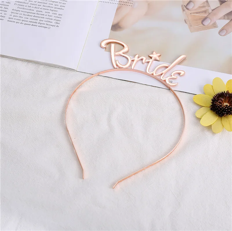 

European and American creative new five-pointed star hair band crown star letter Bride to be hair accessories