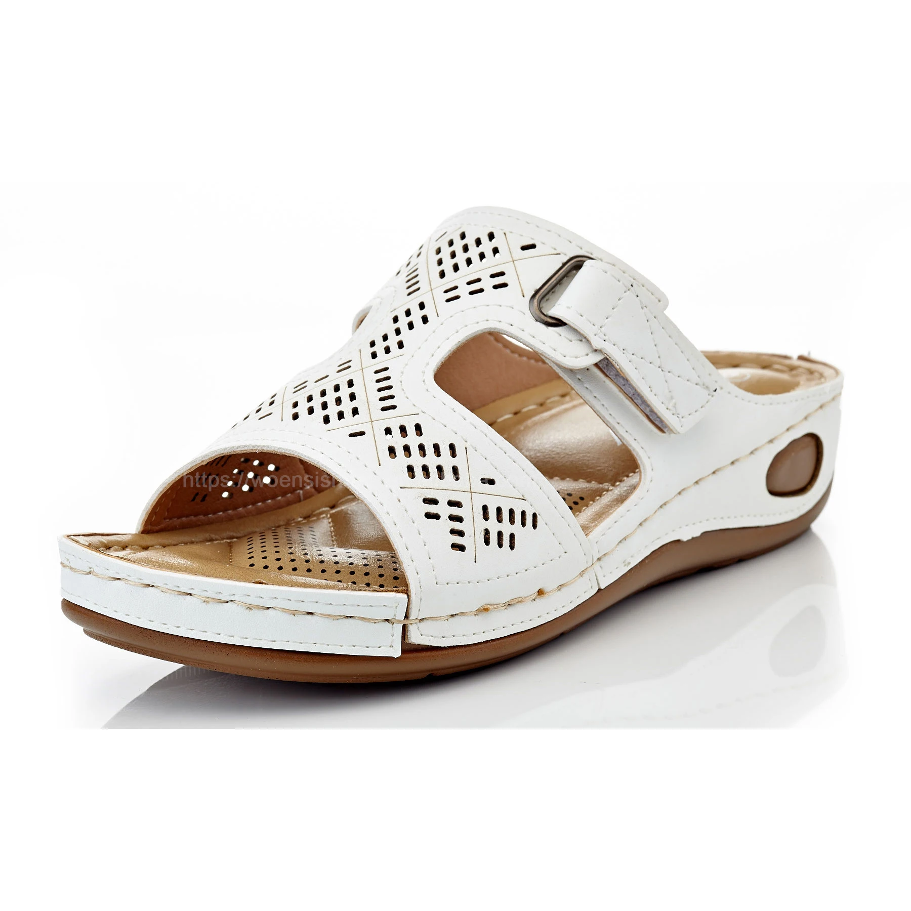 latest comfort cheap quality PU OEM wedge high heel women comfort sandals