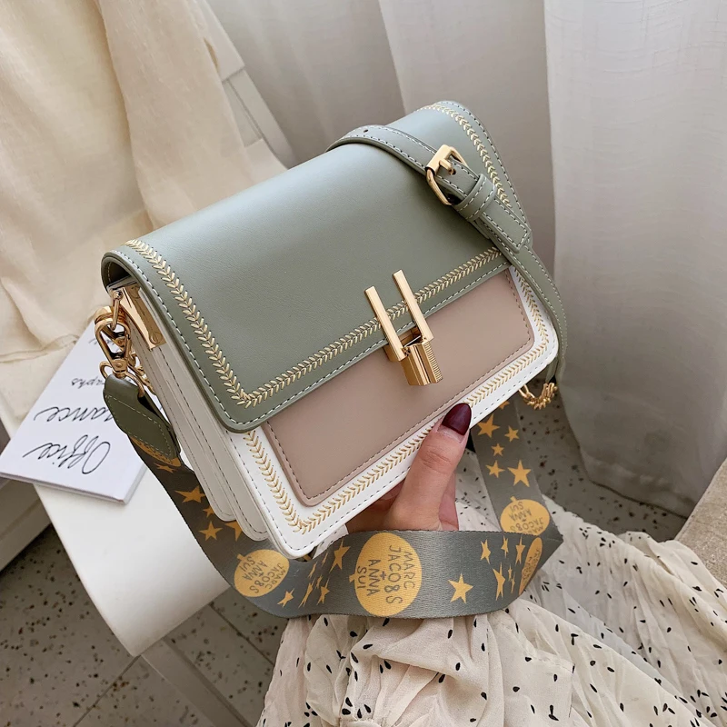 

Color-Block Crossbody Bags for Women Leather Cross Body Purses Cute Designer Handbags Shoulder Bag Medium Size