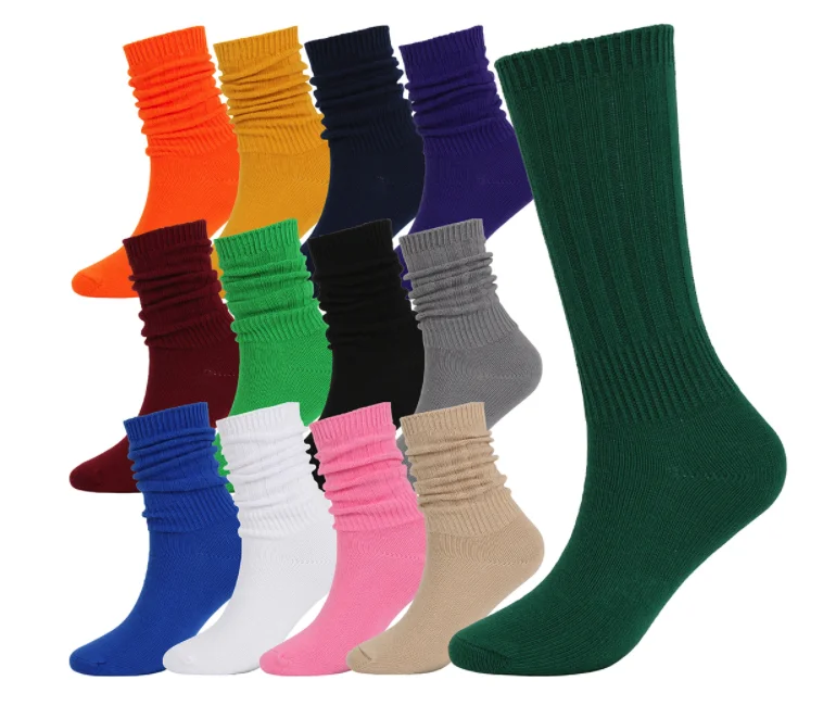 

WYY14-long slouch sox for women thick winter terry sole fluorescent color cotton crew women girls slouch socks, Picture