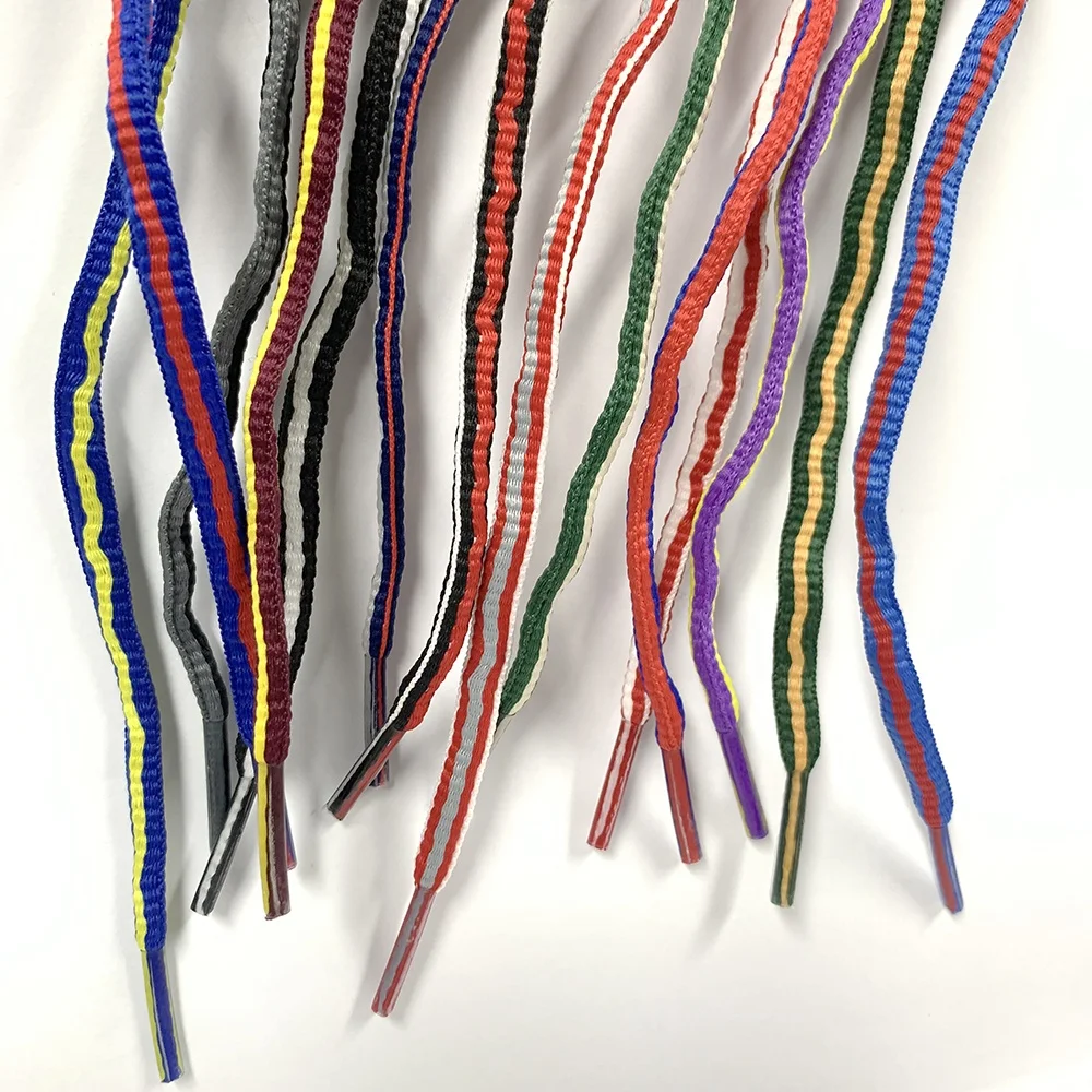 

Shoe Laces Manufacturing Wholesale Printed Custom ShoeLace For Sport Shoe String Stripe Many Colors Round Shoelaces, As picture