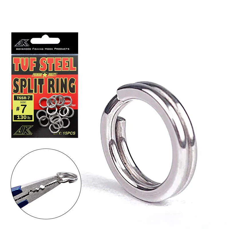 

Silver TSSR Fishing Accessories lure rings Stainless Steel Solid Split Rings