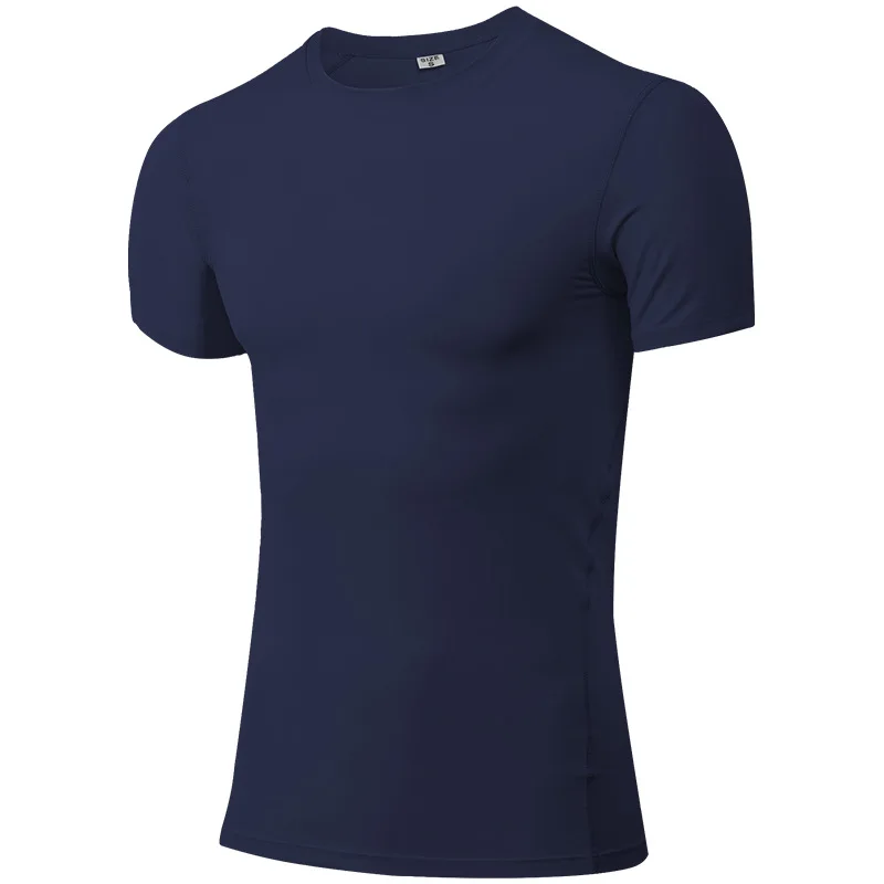 

Factory direct sale active wear polyester spandex blend tight athletic men compression shirts
