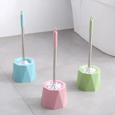 

Diamond-shaped plastic base toilet brush set with double-sided cleaning can hold a prismatic toilet brush toilet brush