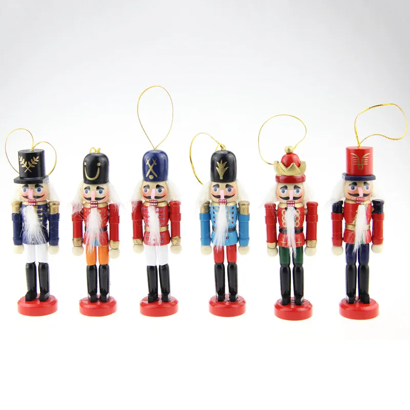 

Christmas Ornament Pendant Nutcracker Puppet Wooden 12CM Children Gift