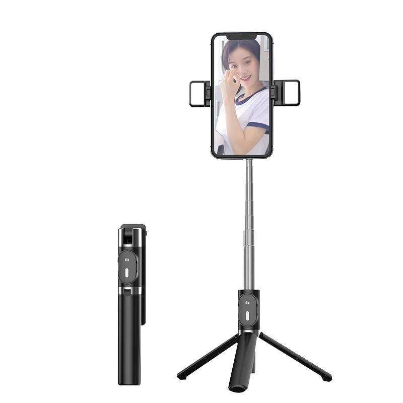 

Wireless BT Remote Control Selfie Artifact TikTok Live Streaming One-piece Tripod with Fill Light Selfie Stick Rotatable, White,black