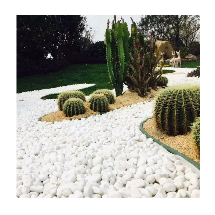 
Landscaping Decor Wash Tumble Finish Floor China Round Granite White Color Pebble Stone for Garden Paver 