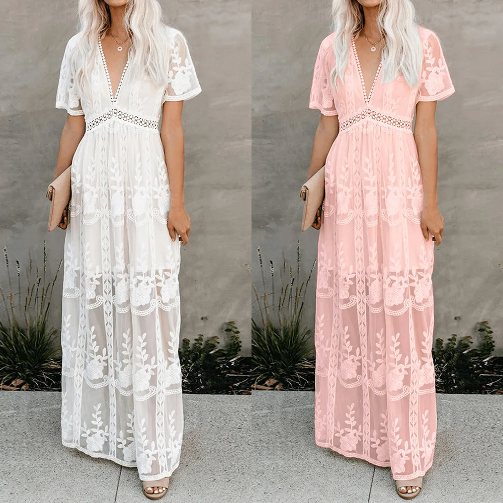 

2021 sweet holiday beach dresses latest thin maxi long summer mini dresses