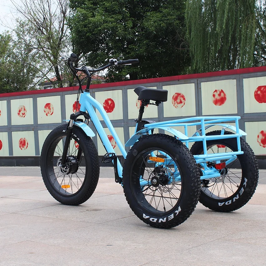 

Ristar Electrical mountain china factory fat tire adult electric tricycle, Red, white and black for sample