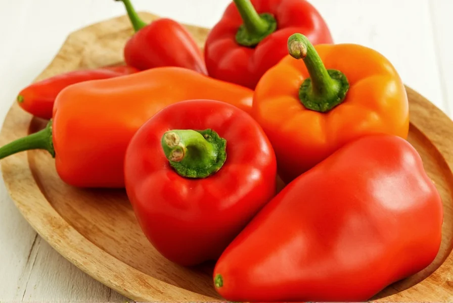 Close-up of various chili peppers labeled with their names like jalapeño, cayenne, and serrano