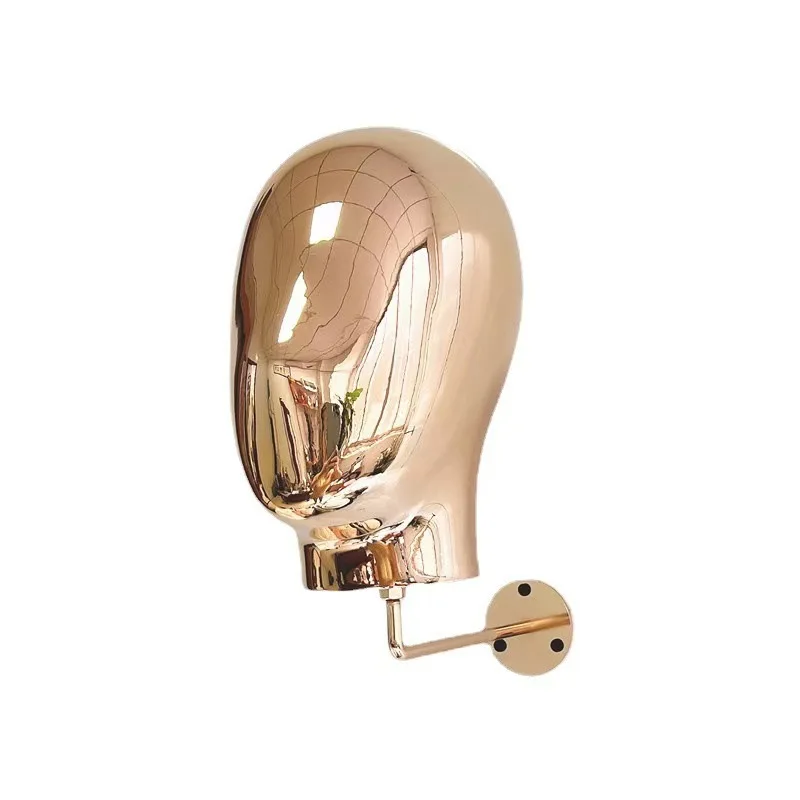 Chrome Head Mannequin Gold Plating for Wigs Make Female Makeup Jewelry Display Wig Mannequin Heads for Wigs