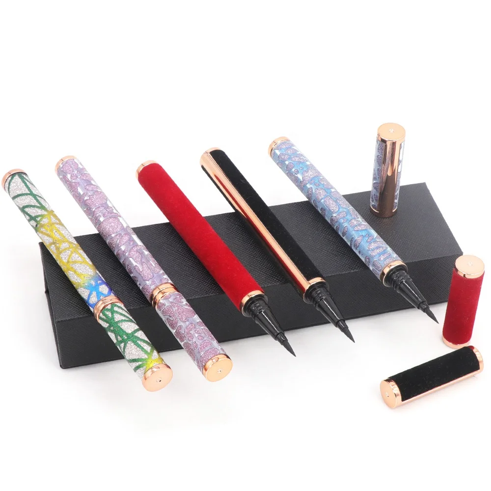 

2020 New Design Self Adhesive Magnetic Eyeliner 3d Mink Eyelashes Private Label Mink Lashes Magic Eyeliner Glue Pen, Black/clear