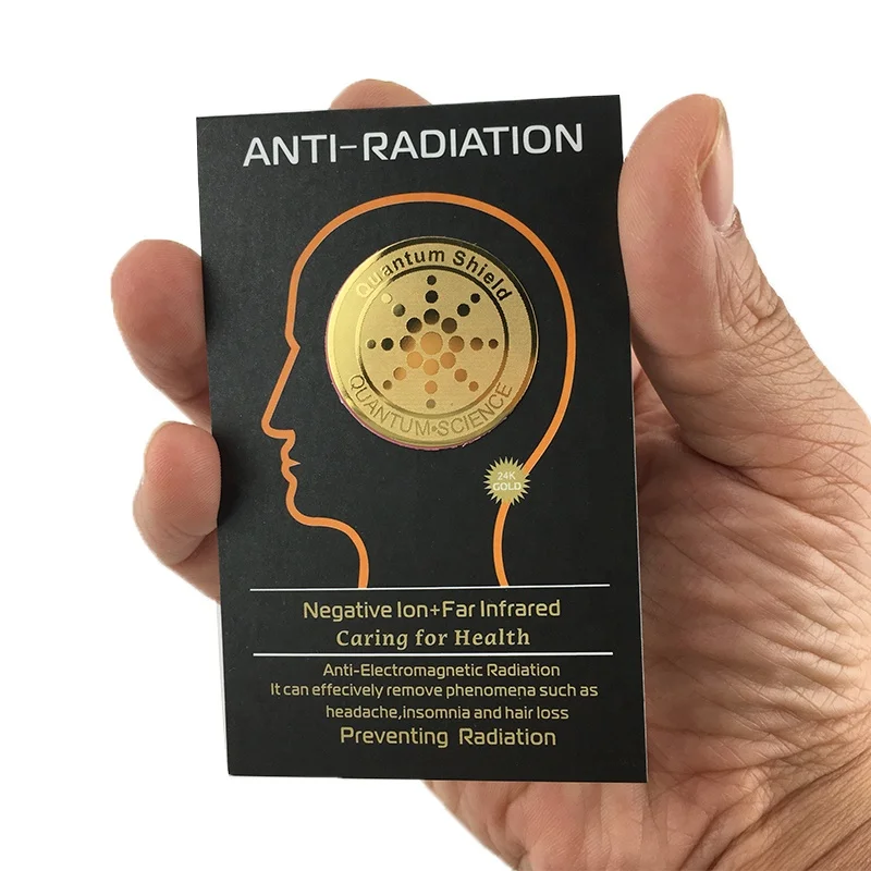 

6038 Hot Quality Anti Radiation Protection EMR Scalar Energy Sticker Radiation Mobile Phone Sticker , golden and silver, 28mm