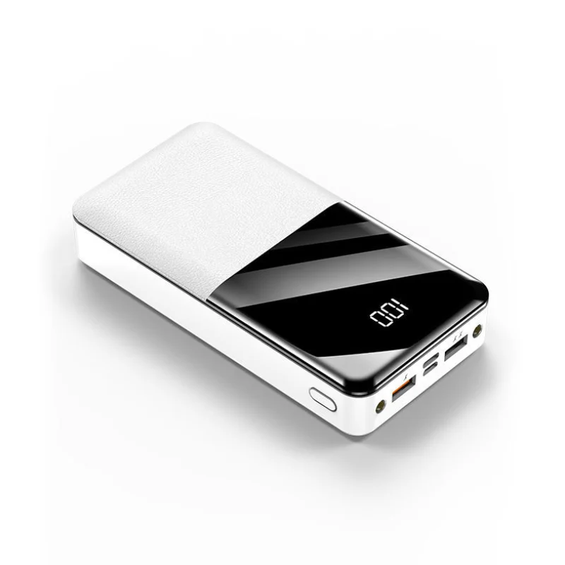 

LED Display Quick Charge Support Portable Powerbank Power Bank 20000mah With Cable, Black+white