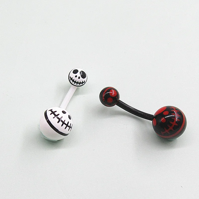 

Custom Wholesale Wacky faces Acrylic Soft Bar Pregnancy Navel Ring Body Piercing Jewelry Belly Button Ring