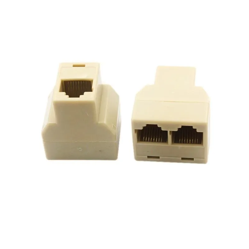 

Network Splitter Y connector three-way through head 1in to 2 out LAN Ethernet extension cable connectors RJ45 adapter