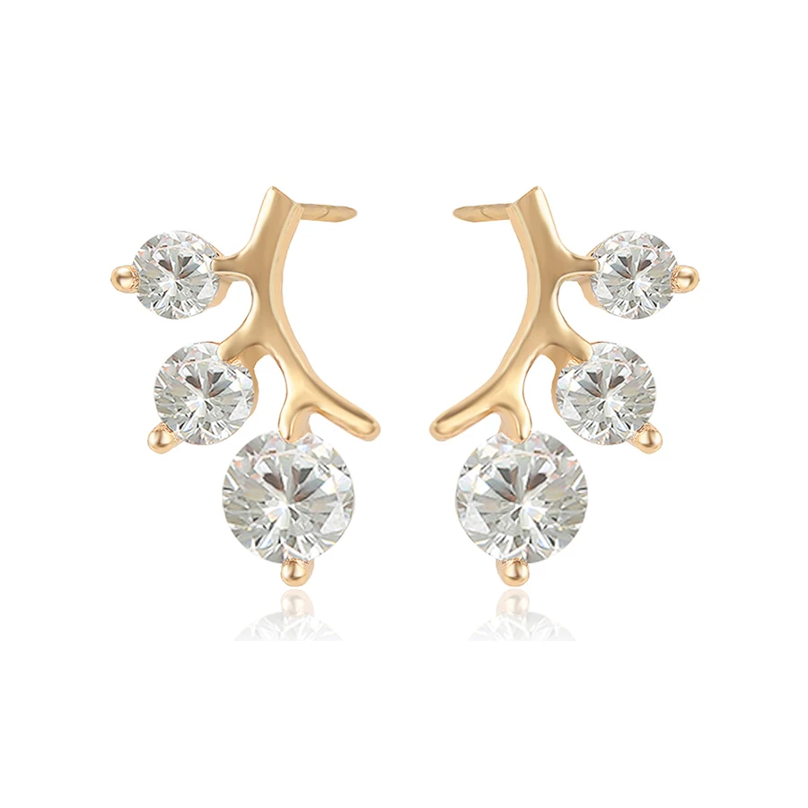 

99537 Xuping fashion designChristmas new promotion three stone stud earrings gift