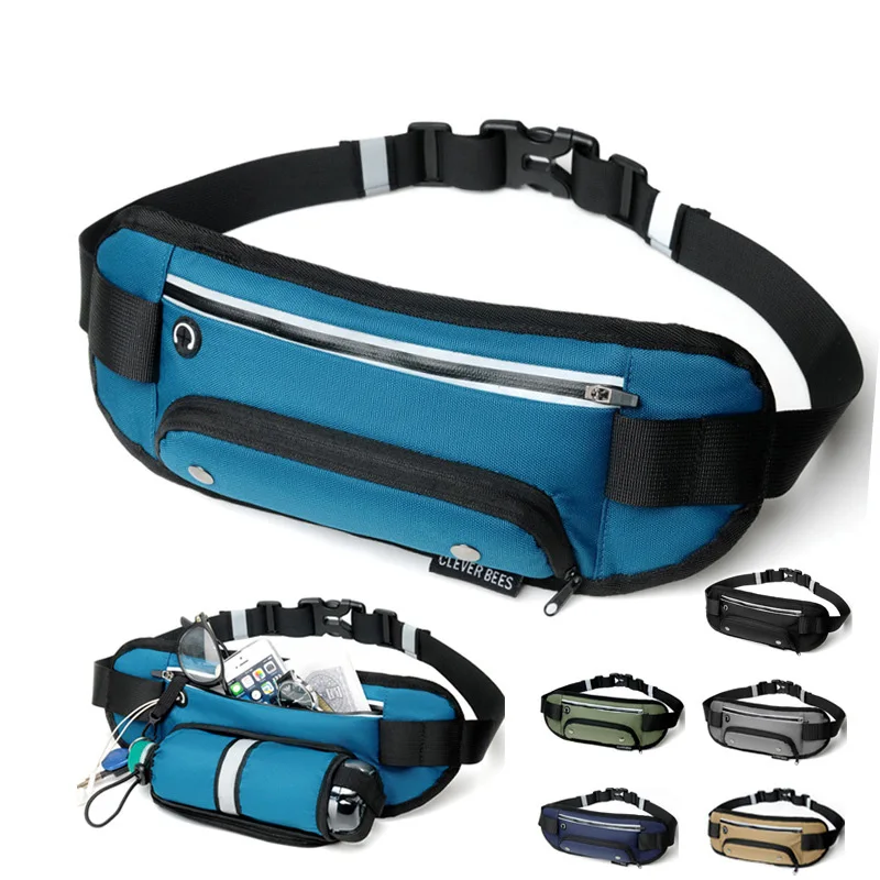 

MB045 Multifunctional water bottle mobile phone running bag outdoor waterproof sports waist bag custom logo fitness waist bag, 5 colors in stock,we can customized your color