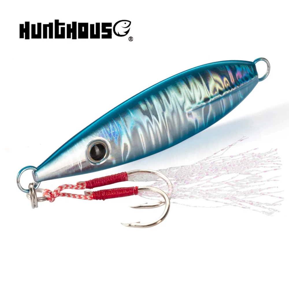 

Hunthouse Fishing Trolling Jigging Lure Hard Bait 90mm/60g 105mm/100g Sinking Zinc Alloy Slow Jig Saltwater For Tuna GT