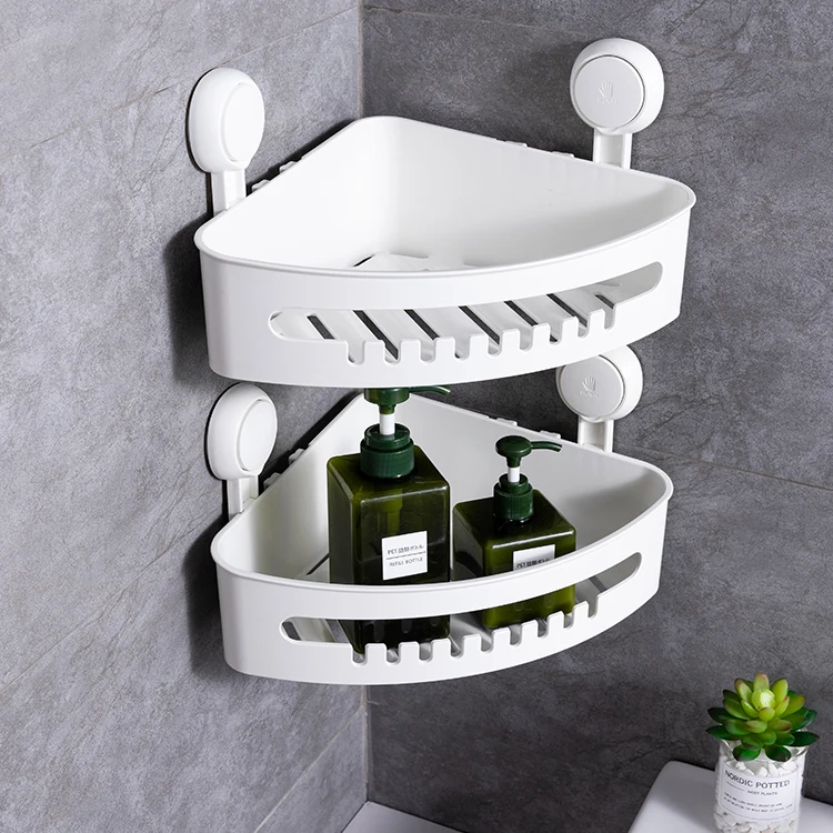 

Taili Waterproof Shelves Storage Holders Bathroom Triangle Vacuum Shower Caddy Bathroom Shower Corner Caddy Plastic Corner shelf